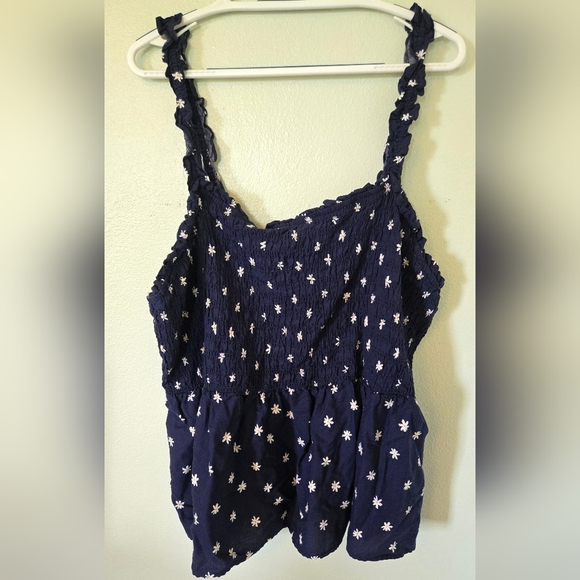Ava & Viv Navy Daisy Print Tank Size 3X - Picture 1 of 6